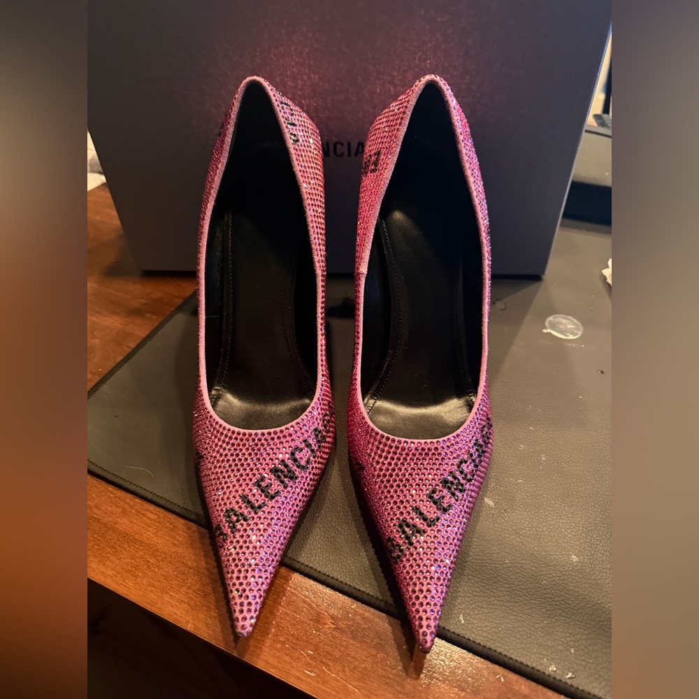 Balenciaga Pink Sequin Heels